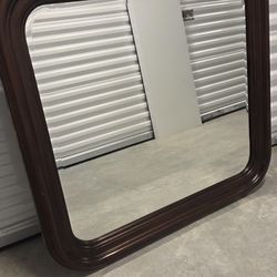 Large Dark Wood Framed Wall Mirror – Excellent Condition