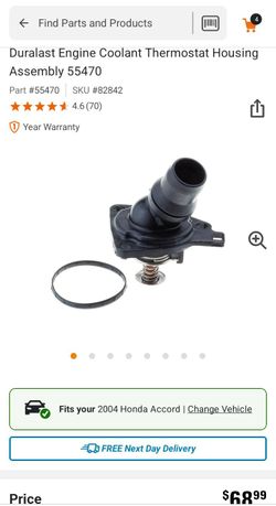 Brand new Honda Accord thermostat fits 2003 through 2015