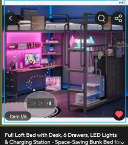 FULL SIZE LOFT BED FRAME ONLY/ WITH STORAGE