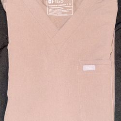 Smokey Taupe (brown) Figs Men’s Leon Three-Pocket Scrub Top