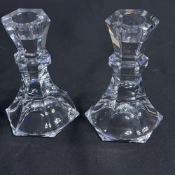 5”  Crystal Candlesticks, Set Of 2