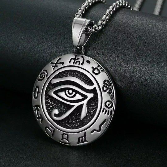 Eye of Horus Ra Pendant Necklace With Chain