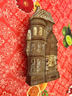Vintage Counterpoint Stoneware Victorian House Wall Pocket Bud Vase Gallery home decor pottery