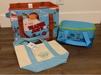 Trader Joe’s Bags Mini Tote Canvas, Insulated Lunchbox & Collapsible Bags- $30
