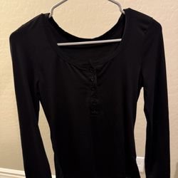 black buttoned long sleeve
