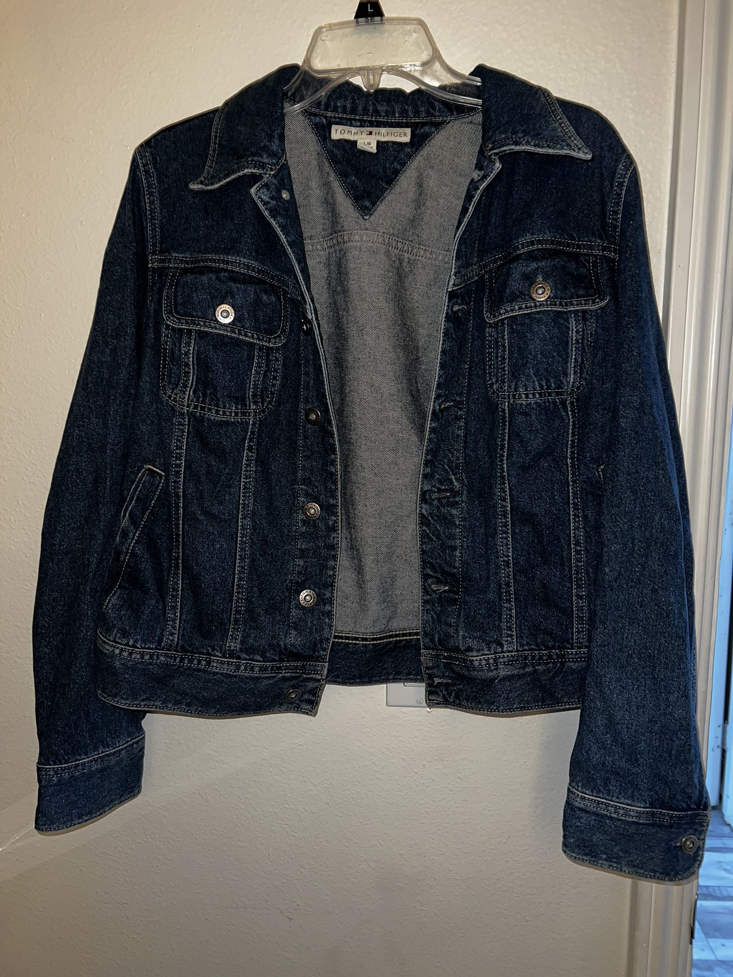 Tommy Hilfiger womens large jean jacket coat 