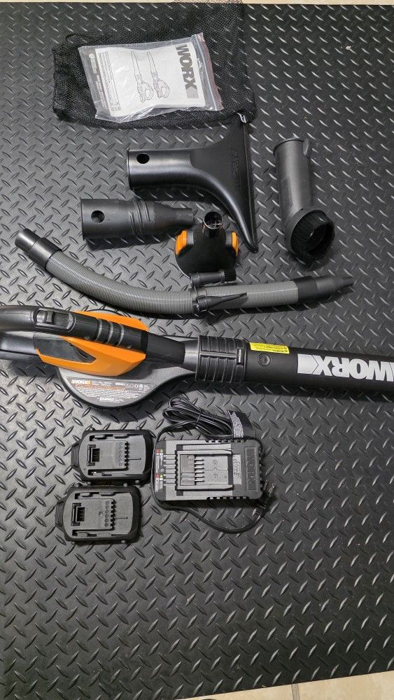 20V PowerShare WORX AIR Cordless Leaf Blower / Sweeper - 4 Attachments Included