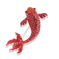 Rhinestones Koi Brooch