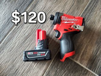 MILWAUKEE M12 FUEL IMPACT DRIVER AND 4.0  BATTERY