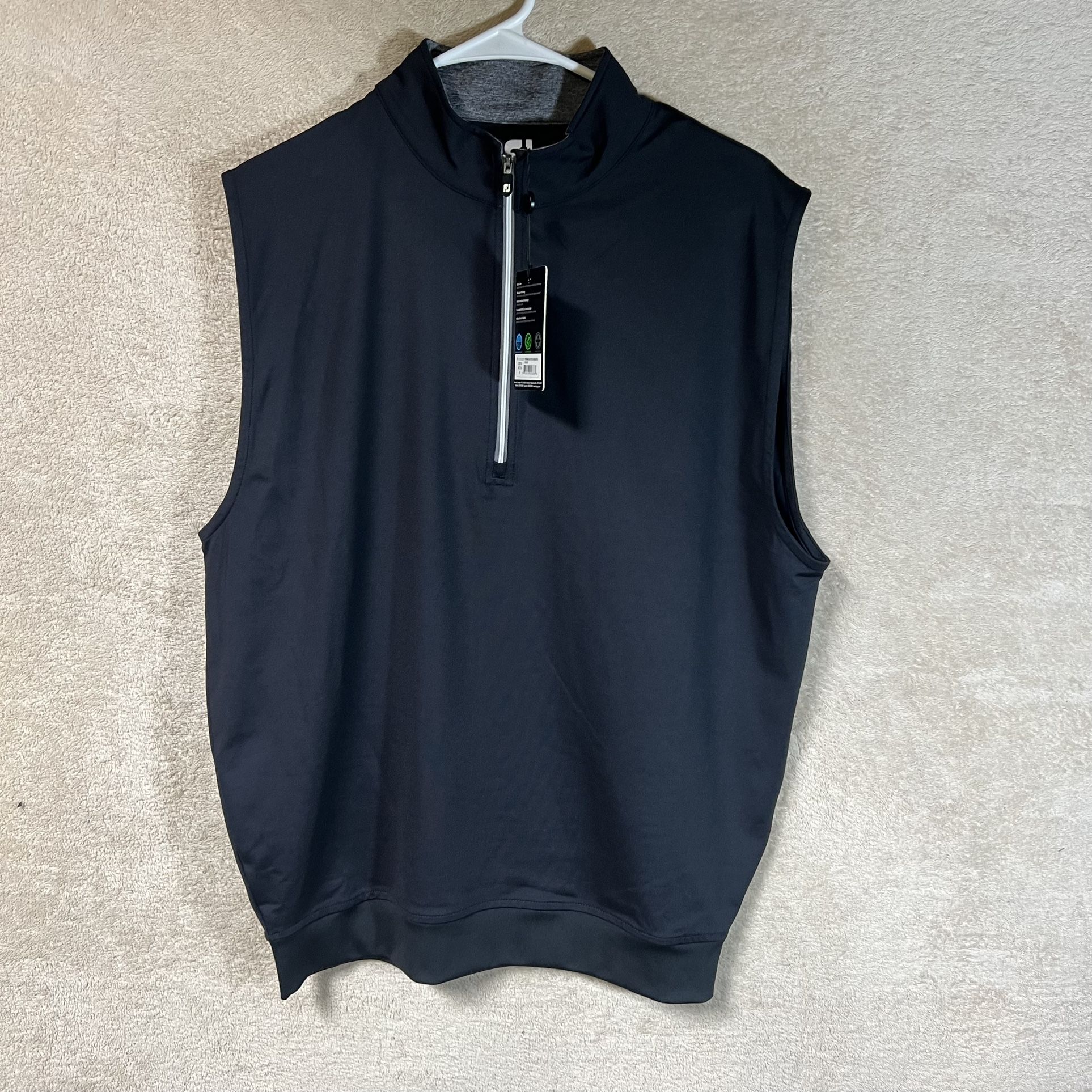Footjoy Performance 1/2 Zip Golf Vest Mens Medium Black