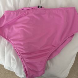 Pink High Waited Bikini Bottoms