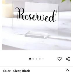 Acrylic Reserved Table Signs Clear Wedding Reserved Signs with Holder Reserved Table Cards for Wedding