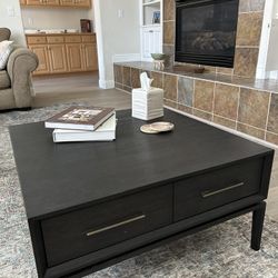 Coffee Table. Brand New/never Used. Two Drawer. 32”Wx32”Lx17”H