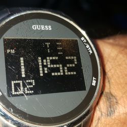 Digital Guess Watch Stainless Steel I Had A New Battery Put Today Bought It At The Mall 1 Year Ago So Its In Great Condition