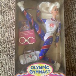Olympic Gymnast Barbie Doll Atlanta 1996 Games Licensed Mattel 1995 New In Box
