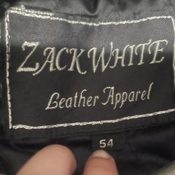 Zach White Double Layer Leather Riding Jacket size 54 inside layer can unzip and come out