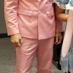 Pink Double Breasted Men's Suit Size Medium 