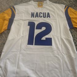 Puka Nacua Adult White Rams Jersey Size S, M, L And XL