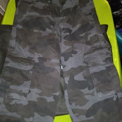 Gray And Black Boys Cargo Pants Size 8