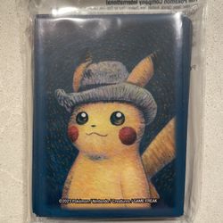 Pikachu Grey Felt Hat Card Sleeves *SEALED* Vincent van Gogh Museum Scarlet Violet Pokemon TCG Shields 65 Sleeves Self Portrait Eevee