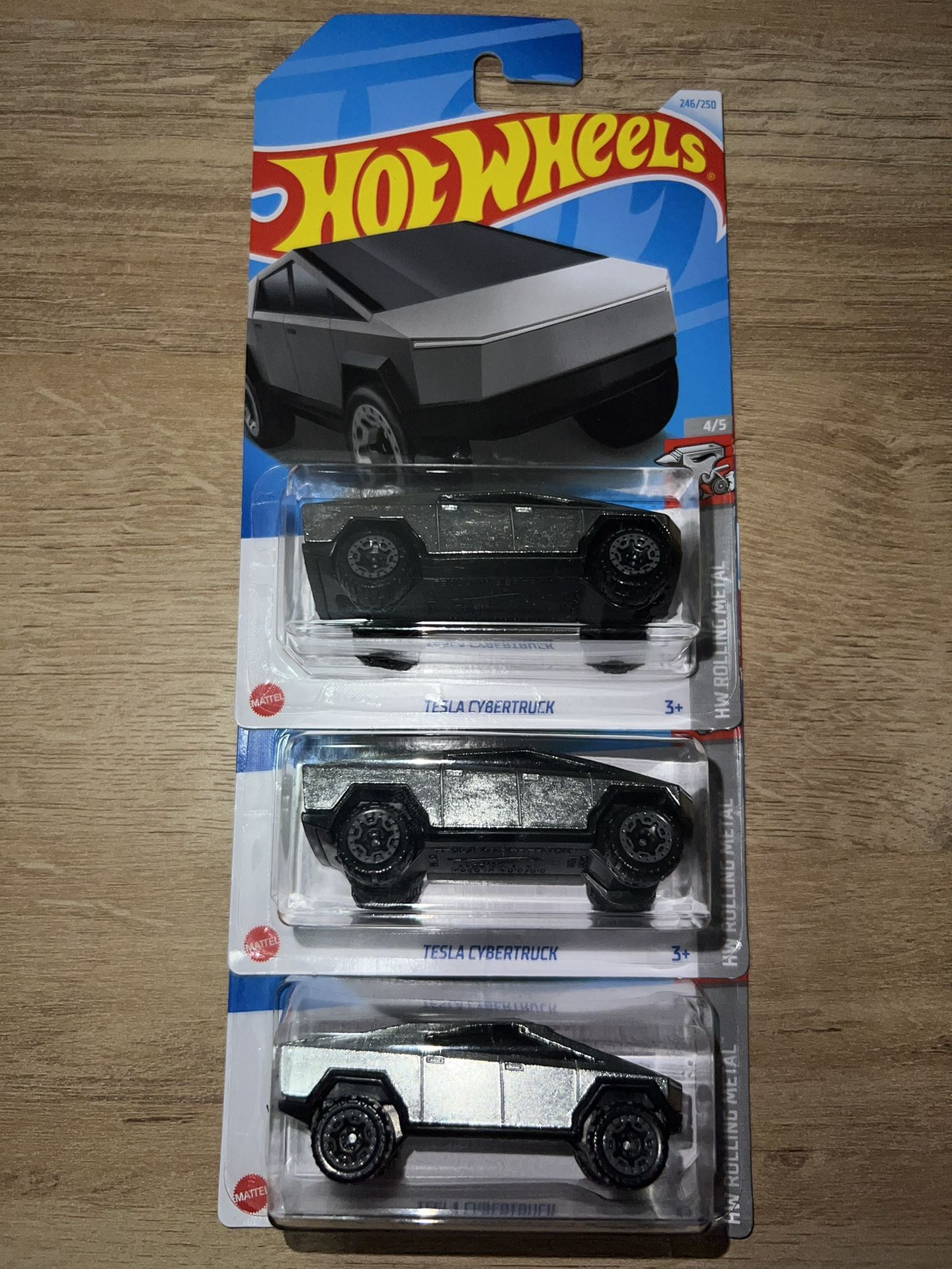 Hot Wheels Tesla Cybertruck 3x All International No Guaranteed For Life On Card Diecast