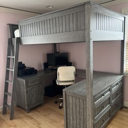 Pottery Barn Loft Bunk Bed With Desk And Drawers