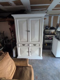 White Wood Two-Door Cabinet
