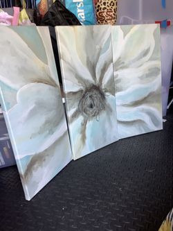 Flower Floral Portrait Wall Art  3 Piece 