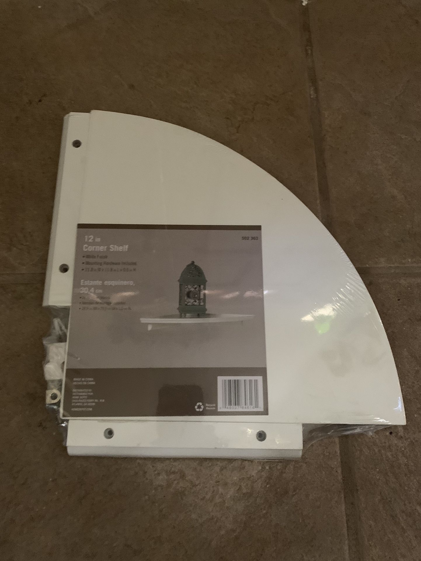 White Corner Shelf 12 Inch