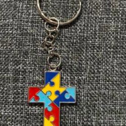 Autism Cross Keychain 