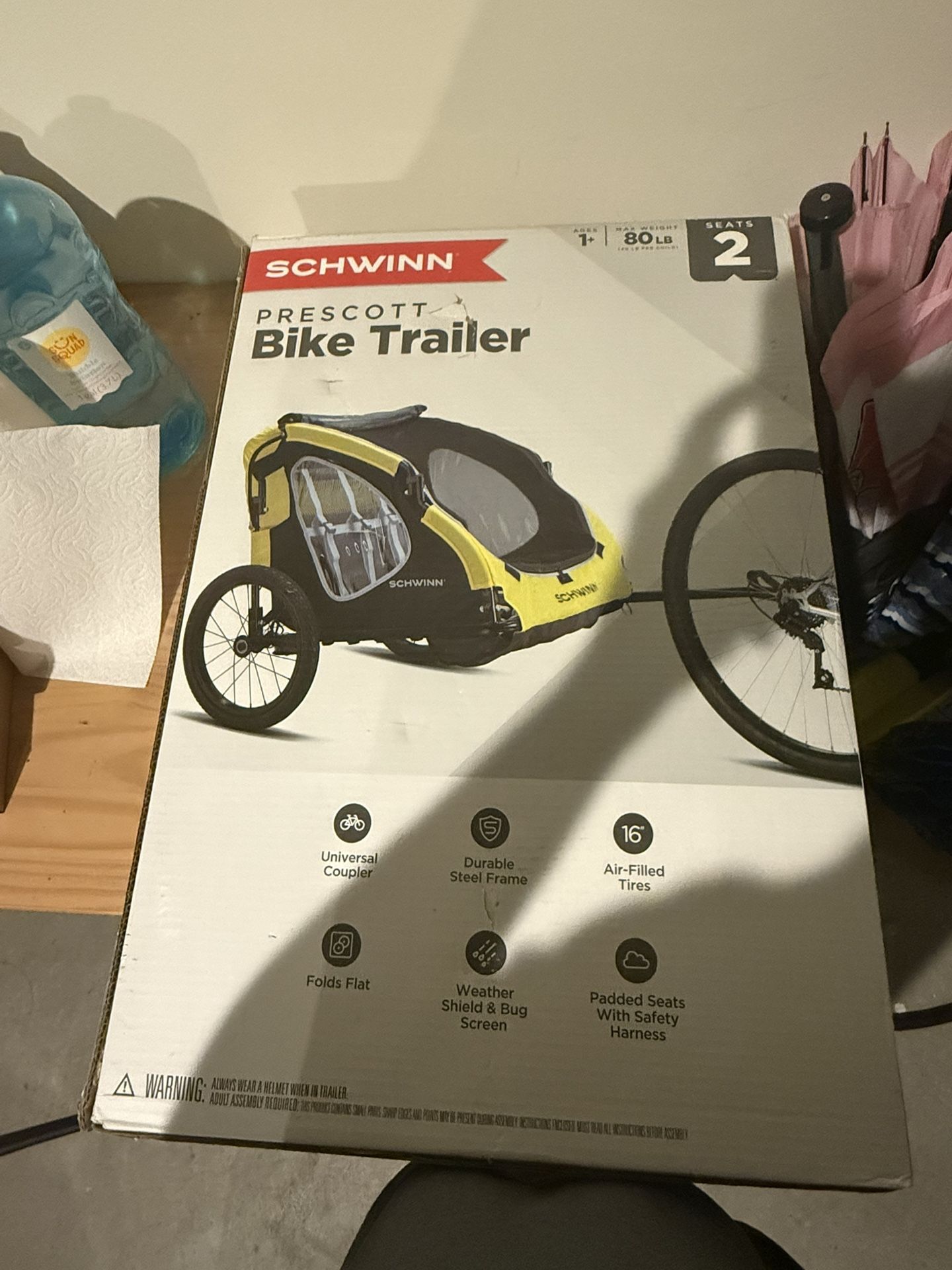 Unopened Schwinn Prescott bike trailer