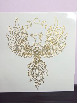 Detailed Gold Phoenix Vinyl Decal – Approx. 5x5