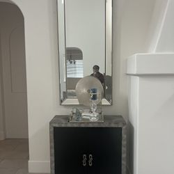 2 Modern Accent cabinets & Two 6 Foot Mirrors 