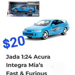Fast & Furious Mia's Acura Integra by Jada 1:24 Diecast Model Car Blue 