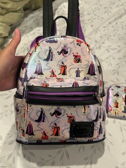 Loungefly Disney Villains Mini Backpack and wallet