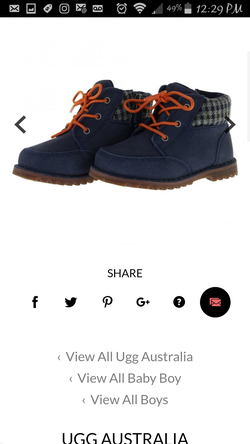 Ugg Orin Navy Blue boys shoes size 11