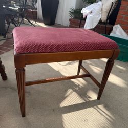 Upholstered Footstool with Wood Frame