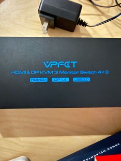 KVM 3 Monitor Switch - 4 Computers