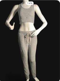 Gray Crop Top and Jogger Set