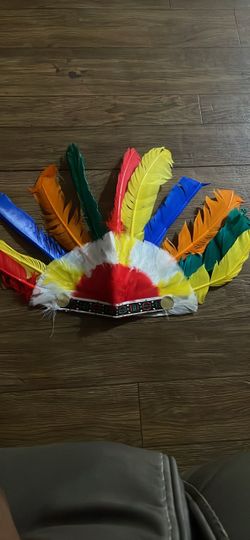 Feather hat, better known as a bonnet or headdress Feather hat, better known as a bonnet or headdress