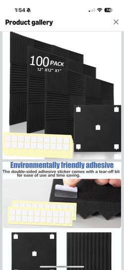 100 Pack Acoustic Foam Panels