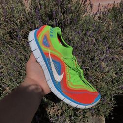 Nike Flyknit 5.0  Free Run “Electric Rainbow Volt” Sz 11