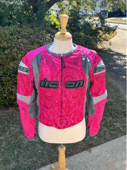 Icon Overlord Sport bike SB 1 Jacket Size LG Pink Ladies Mint Condition Like New