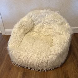 White Fluffy Bean bag