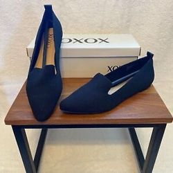 XOXO Knit Canvas Pointed Flats | Size 9