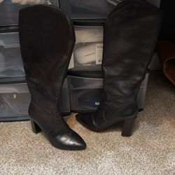 Dolce Vita Leather Knee Height Black Boots - Sz 7.5
