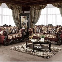 2 pc Living Room Set Leatherette, Chenille, Solid Wood.   🔥 Nuevos De Sofas De 2 Piezas  Pregunte Sin Compromiso ☎️📲(213)713-74-89