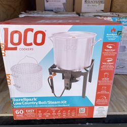 Loco 60 qt. SureSpark Crawfish Boiler with Basket and Stand