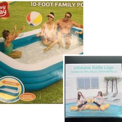 INFLATABLE POOL AND INFLATABLE LOGS