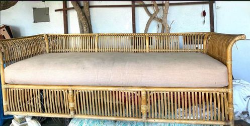 Bamboo chinoiserie regency daybed outdoor sofa